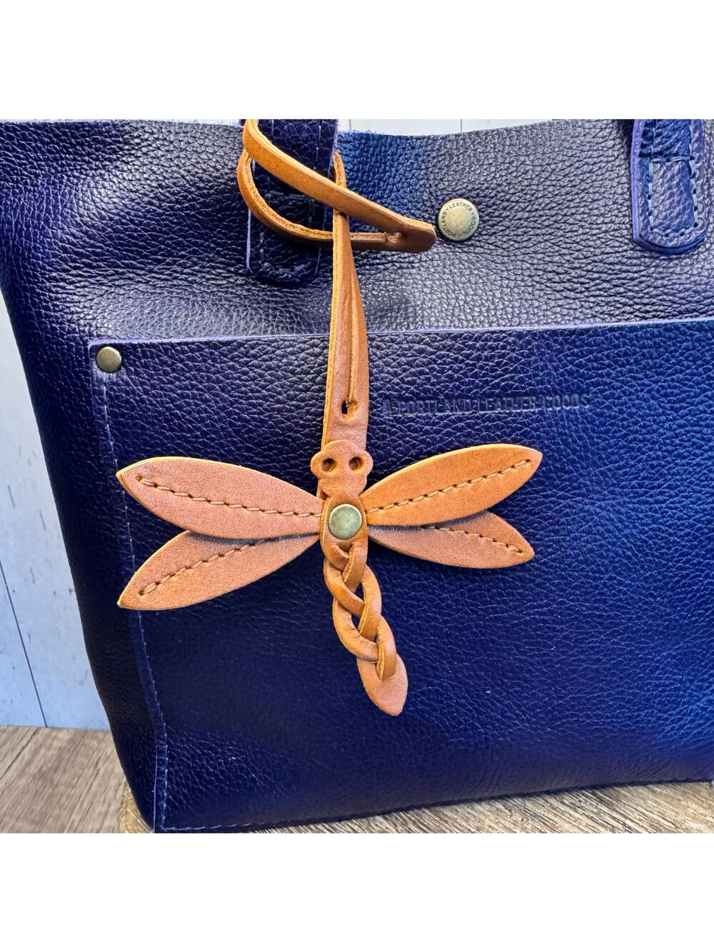 Portland Leather Dragonfly Charm Honey Brown FAST SHIP Neutral Purse Charm NEW!